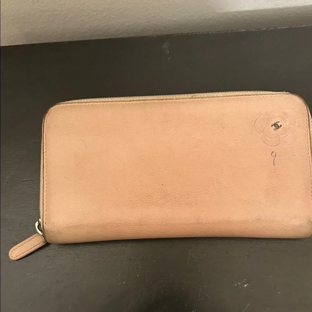CHANEL Pink Leather Wallet